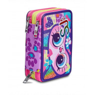 ASTUCCIO SCUOLA 3 ZIP A LIBRO SJ GANG ANIMALI FANTASY GIRL COMPLETO 45PEZZI GIOTTO/FRIXION PILOT/LYRA.SEVEN JUNIOR ITALY