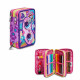 ASTUCCIO SCUOLA 3 ZIP A LIBRO SJ GANG ANIMALI FANTASY GIRL COMPLETO 45PEZZI GIOTTO/FRIXION PILOT/LYRA.SEVEN JUNIOR ITALY