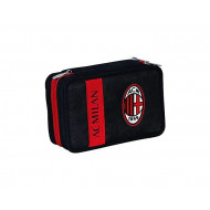 ASTUCCIO SCUOLA 3 ZIP A LIBRO AC MILAN CROSS&GO ROSSONERI 45PZ PASTEL.GIOTTO/PENNA TRATTO CANCELLIK+ACCESS.SEVEN ITALY