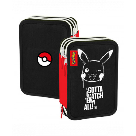 ASTUCCIO SCUOLA COMPLETO ORGANIZZATO 3 ZIP POKEMON ORIGINAL GRUPPO CARTORAMA ITALY