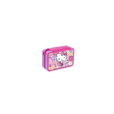 ASTUCCIO SCUOLA 3 ZIP A LIBRO HELLO KITTY DELICATE FLOWERS 43PZ