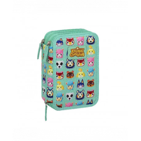 ASTUCCIO SCUOLA 3 ZIP ANIMAL CROSSING GIRL VERDE CONTIENE45PZ.PENNA FRIXION COLORI GIOTTO+ACCESSORI.PANINI SCUOLA ITALY