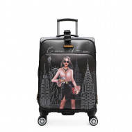 TROLLEY DA VIAGGIO SOFT NICOLE LEE U.S.A. CAREER WOMAN VALIGIA BAGAGLIO A MANO 56X36X23CM 4 RUOTE TOP QUALITY