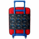 TROLLEY DA VIAGGIO CARS ROQUET RACING DISNEY SOFT 2 RUOTE ROSSO E BLU BAGAGLIO A MANO 50X35X18CM 1 ZIP +TASCA C/ZIP