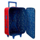 TROLLEY DA VIAGGIO CARS ROQUET RACING DISNEY SOFT 2 RUOTE ROSSO E BLU BAGAGLIO A MANO 50X35X18CM 1 ZIP +TASCA C/ZIP