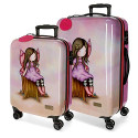 VALIGIA TROLLEY DA VIAGGIO GORJUSS SANTORO LONDON WISHIG & HOPING ABS 4DOPPIE RUOTE 40X55X20CM BAG.A MANO STIVA45X67X26C