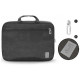 BORSA LAVORO E DA VIAGGIO CON TRACOLLA FC JUVENTUS NERA CON PORTA TABLET 15,6" 2 ZIP 28X38X5CM PRODOTTO UFFICIALE SEVEN