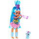 CAVE CLUB DOLL BAMBOLINA ROCKELLE CAPELLI AZZURRI ROSA CON CUCCIOLO TEDDY REX + ACCESSORI MATTEL ORIGINAL IN CONFEZIONE