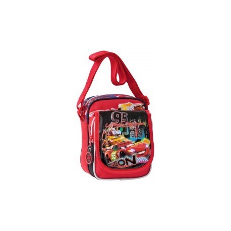 TRACOLLINA CARS NEON DISNEY ROSSA CON STAMPA SU PATELLA 14X18X8CM.60%PES 40%PVC.