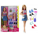 SET BARBIE BAMBOLINA BARBIE E IL SUO GUARDAROBA CON TANTI ACCESSORI MULTICOLOR BARBIE CAPELLI BIONDI ORIGINAL MATTEL