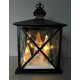 LANTERNA GAZEBO PAESAGGIO CON ALBERI DI NATALE ILLUMINATI E CHIESA CON LUCI LED 38X22X22CM LED LANTERN BATTERIE INCLUSE