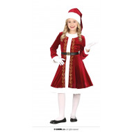 COSTUME BABBO NATALE BAMBINA 5/6 ANNI VESTITO SANTA CLAUS COSTUME BABBA NATALE CAPPELLO VESTITO E CINTURA NO ACCESSORI