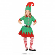 COSTUME ELFA BABY 10/12 ANNI VESTITO CINTURA E CAPPELLO PER TRAVESTIMENTI DI NATALE RECITE NATALIZIE SCUOLA NO ACCESSORI