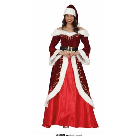 COSTUME BABBO NATALE DONNA TG.L 46/48 VESTITO DELUX SANTA CLAUS BABBA NATALE CAPPELLO VESTITO E CINTURA NO ACCESSORI