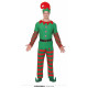 COSTUME ELFO ADULTO TAGLIO L52/54 PER TRAVESTIMENTI DI NATALE CAPPELLO CAMICIA CINTURA PANTALONI RIGHA ORIZ.NO ACCESSORI