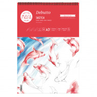 DEBUTTO SKETCH BLOCCO SCHIZZO SPIRALATO A3 50 FOGLI BIANCHI GRANA LISCIA 120GR 297X420MM ALBUM BELLE ARTI MUSA MILANO