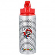 BORRACCIA ALLUMINIO SUPER MARIO 710ML CON BECCUCCIO DOSATORE REUSABLE PLANET CARE STOR NINTENDO ORIGINAL