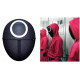 MASCHERA SQUID GAME NERA FORATA CERCHIO PVC PER TRAVESTIMENTI DI HALLOWEEN CARNEVALE E PARTY HORROR SOLDIER MASK