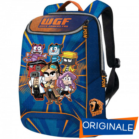 ZAINO FREE TIME LYON GAMER ORIGINAL MULTICOLOR 43X32X20CM 2 ZIP ZAINO SCUOLA E TEMPO LIBERO PANINI SCUOLA ITALY