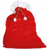 SACCO ROSSO PORTA REGALI DI NATALE 60X95CM SACCO BABBO NATALE ROSSO BORDATURA E LACCI BIANCHI PAPA NOEL 100%POLIESTER