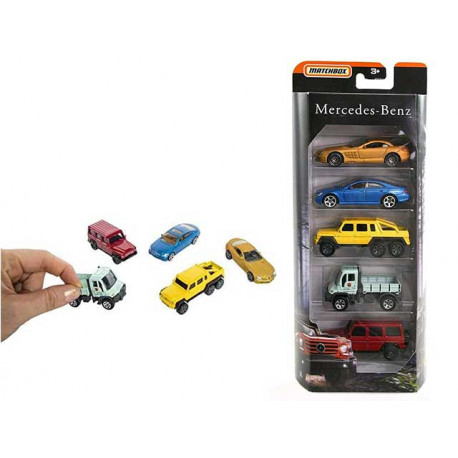 MATCHBOX SET 5 MODELLINI MERCEDES BENZ IN METALLO DIE CAST SCATOLINA CON 5 VEICOLI PER GIOCARE E COLLEZZIONARE MATTEL