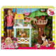 BARBIE VETERINARIA E I SUOI AMICI ANIMALI DOLL E PLAYSET 39X32X8CM CON BAMBOLA BIONDA ACCESSORI ALBERO LIBRO MATTEL