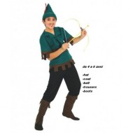 VESTITO CARNEVALE ARQUERO DEL BOSQUE ROBIN HOOD 4/6 ANNI