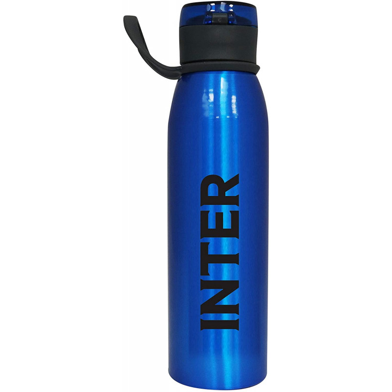 BORRACCIA IN ALLUMINIO FC INTERNAZIONALE 650ML AZZURRA CON LOGO OFFICIAL  PRODUCT FC INTERNAZIONALE MILANO ITALY - Parole e Pensieri