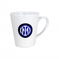 TAZZA CONICA DA COLLEZIONE IN CERAMICA BIANCA C/LOGO FC INTERNAZIONALE 10X8CM PER ALIMENTI C/SCATOLA PRODOTTO UFFICIALE