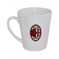 TAZZA COLAZIONE AC MILAN MUG CONICA IN PORCELLANA BIANCA CON LOGO 10X12X9CM PRODOTTO UFFICIALE GIEMME TORINO ITALY