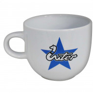 TAZZA MUG DA COLAZIONE FC INTERNAZIONALE BIANCA IN CERAMICA 14X9X10CM INTER 1908 C/SCATOLA PRODOTTO UFFICIALE ITALY