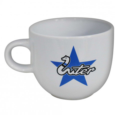 TAZZA MUG DA COLAZIONE FC INTERNAZIONALE BIANCA IN CERAMICA 14X9X10CM INTER 1908 C/SCATOLA PRODOTTO UFFICIALE ITALY