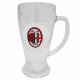 BOCCALE BIRRA AC MILAN 680ML H18XCM VETRO CON MANICO BEER MUG SCATOLATO MILAN OFFICIAL PRODUCT GIEMME TORINO ITALY