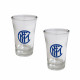 SET 2 BICCHIERINI SHOT 45ML CON SCATOLA FC INTERNAZIONALE BICCHIERI SHOT GLASSES TRASPARENTI E LOGO OFFICIAL PRODUCT