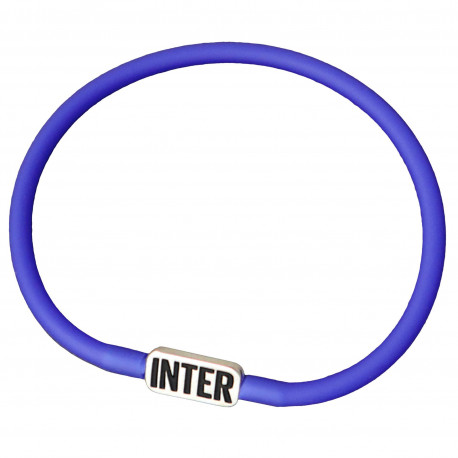 BRACCIALE FC INTERNAZIONALE SILICONE AZZURRO PIASTRINA ACCIAIO SCRITTA NERA CON SCATOLA PRODOTTO UFFICIALE GIEMME ITALY