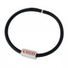 BRACCIALE AC MILAN IN SILICONE NERO PIASTRINA ACCIAIO SCRITTA ROSSA CON SCATOLA PRODOTTO UFFICIALE GIEMME TORINO ITALY