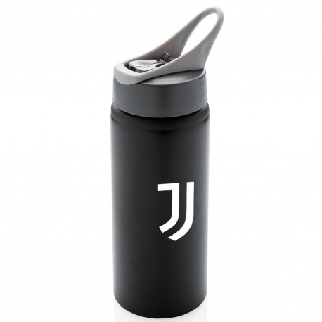 BORRACCIA IN ALLUMINIO FC JUVENTUS 650ML NERA TAPPO GRIGIO CON LOGO FINO ALLA FINE OFFICIAL PRODUCT GIEMME TORINO ITALY