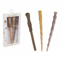 SET 3 PENNE HARRY POTTER BACCHETTA MAGICA 19CM 1 ASTUCCIO AVORIO 1 MARRONE 1 FERRO BATTUTO WIZARDING WORLD ORIGINAL