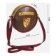 TRACOLLINA TONDA HARRY POTTER GRYFFINDOR ROSSA MARRONE E GIALLA 1 ZIP BORSA A TRACOLLA 18X18CM ARTESANIA CERDÀ