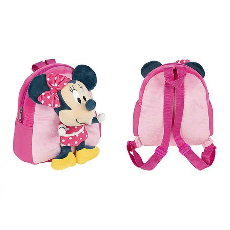 ZAINO ASILO PELUCHE MINNIE MOUSE 3D ROSA 20X23X8CM 1 ZIP ZAINETTO TOPOLINA DISNEY AND FRIENDS ORIGINAL CERDÀ