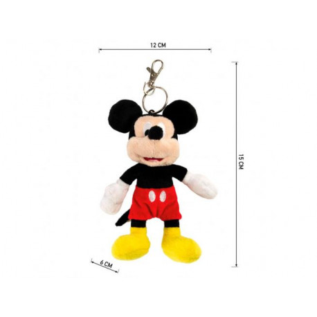 PELUCHE PORTACHIAVI CON MOSCHETTONE MICKEY MOUSE DISNEY ORIGINAL 18CM PORTACHIAVI PUPAZZO MORBIDO TOPOLINO