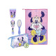 SET DA VIAGGIO MINNIE MOUSE DISNEY BEAUTY CASE COMPLETO 4PZ BUSTINA GRANDE TRASPARENTE SPAZZOLA BICCHIERE ASCIUGAMANO