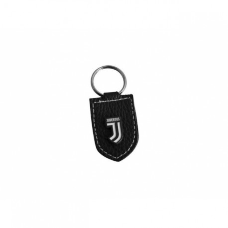 PORTACHIAVI FC JUVENTUS 9CM LOGO IN METALLO SAGOMATO SMALTATO SU VERA PELLE PRODOTTO UFFICIALE GIEMME TO. MADE IN ITALY