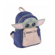 MINI ZAINO CASUAL THE MANDALORIAN STARWARS BLU VERDE E OCRA ZAINETTO SAGOMATO 1 ZIP 22X23X12,5CM+TASCA C/ZIP ORIGINAL