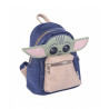 MINI ZAINO CASUAL THE MANDALORIAN STARWARS BLU VERDE E OCRA ZAINETTO SAGOMATO 1 ZIP 22X23X12,5CM+TASCA C/ZIP ORIGINAL