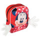 ZAINO ASILO MINNIE MOUSE 3D CON MANI PELUCHE 9X24X29CM ROSSO 1 ZIP +TASCA PORTA BORRACCIA DISNEY ORIGINAL CERDÀ