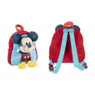 ZAINO ASILO CON PELUCHE MICKEY MOUSE 3D ROSSO AZZURRO 20X23X8CM 1ZIP ZAINETTO ODISNEY AND FRIENDS ORIGINAL CERDÀ