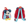 ZAINO ASILO CON PELUCHE MICKEY MOUSE 3D ROSSO AZZURRO 20X23X8CM 1ZIP ZAINETTO ODISNEY AND FRIENDS ORIGINAL CERDÀ