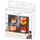 SET 4 TOPPER GOMME SAGOMATE PER MATITA HARRY POTTER ORIGINAL GOMMA ADATTABILE A MATITE E PENNE DA CERDÀ ESPANA