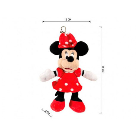 PELUCHE PORTACHIAVI CON MOSCHETTONE MINNIE MOUSE DISNEY ORIGINAL 18CM PORTACHIAVI PUPAZZO MORBIDO TOPOLINA CERDÀ